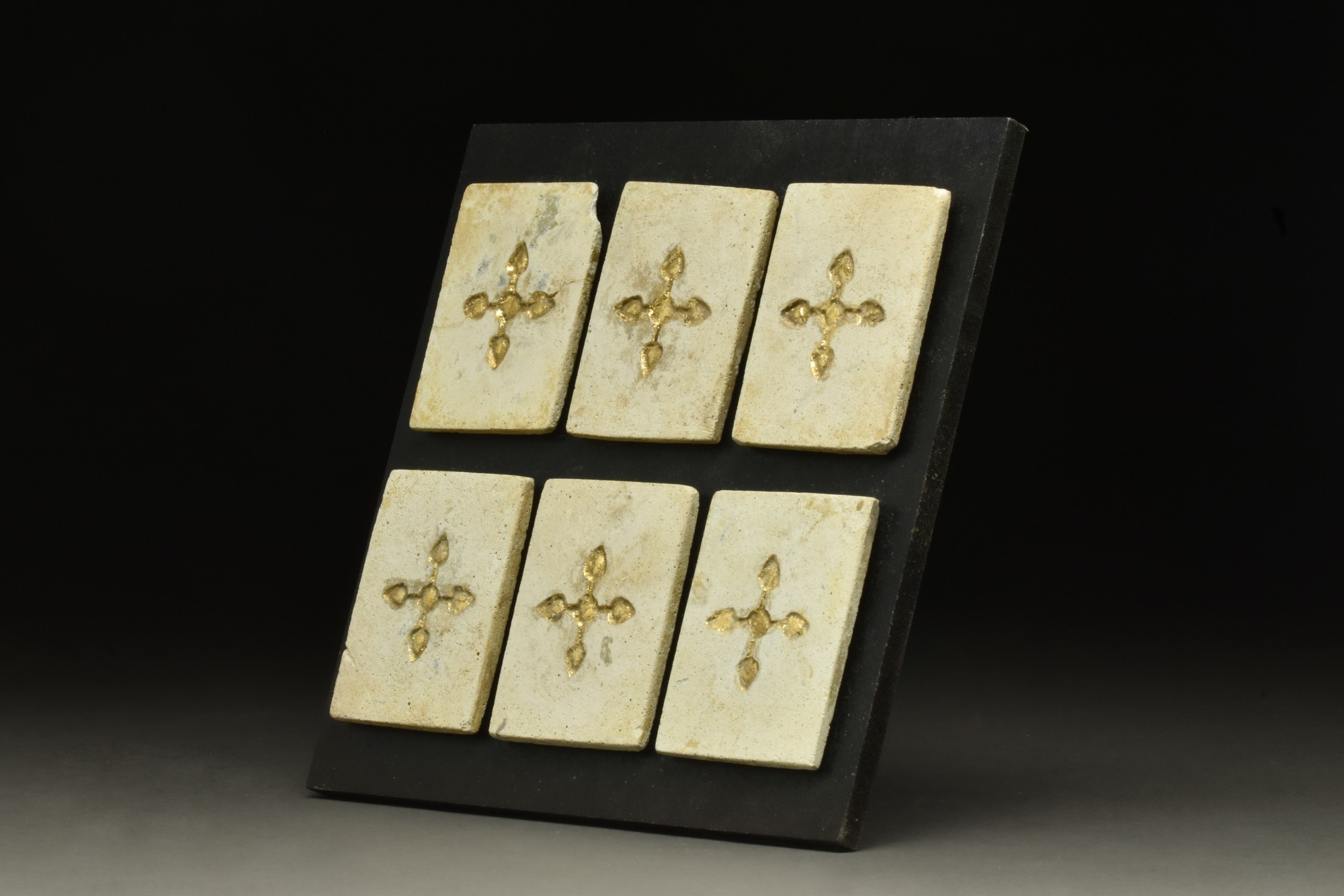 BYZANTINE STONE TILES WITH GOLD GILDED HOLY CROSSES - Bild 2 aus 6