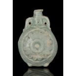EGYPTIAN FAIENCE NEW YEAR'S FLASK WITH ANUBIS