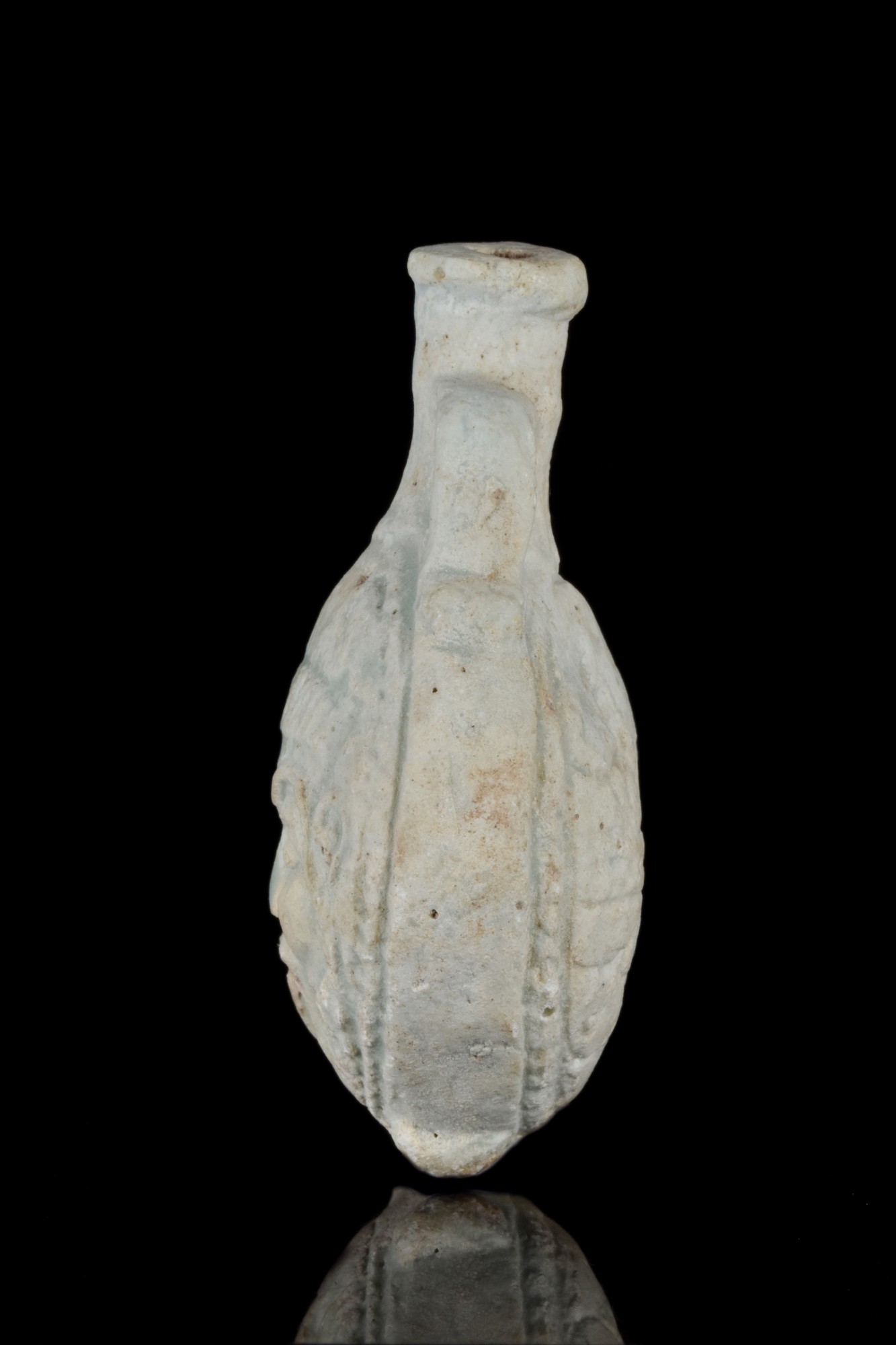 EGYPTIAN FAIENCE NEW YEAR'S FLASK WITH BES - Image 3 of 5