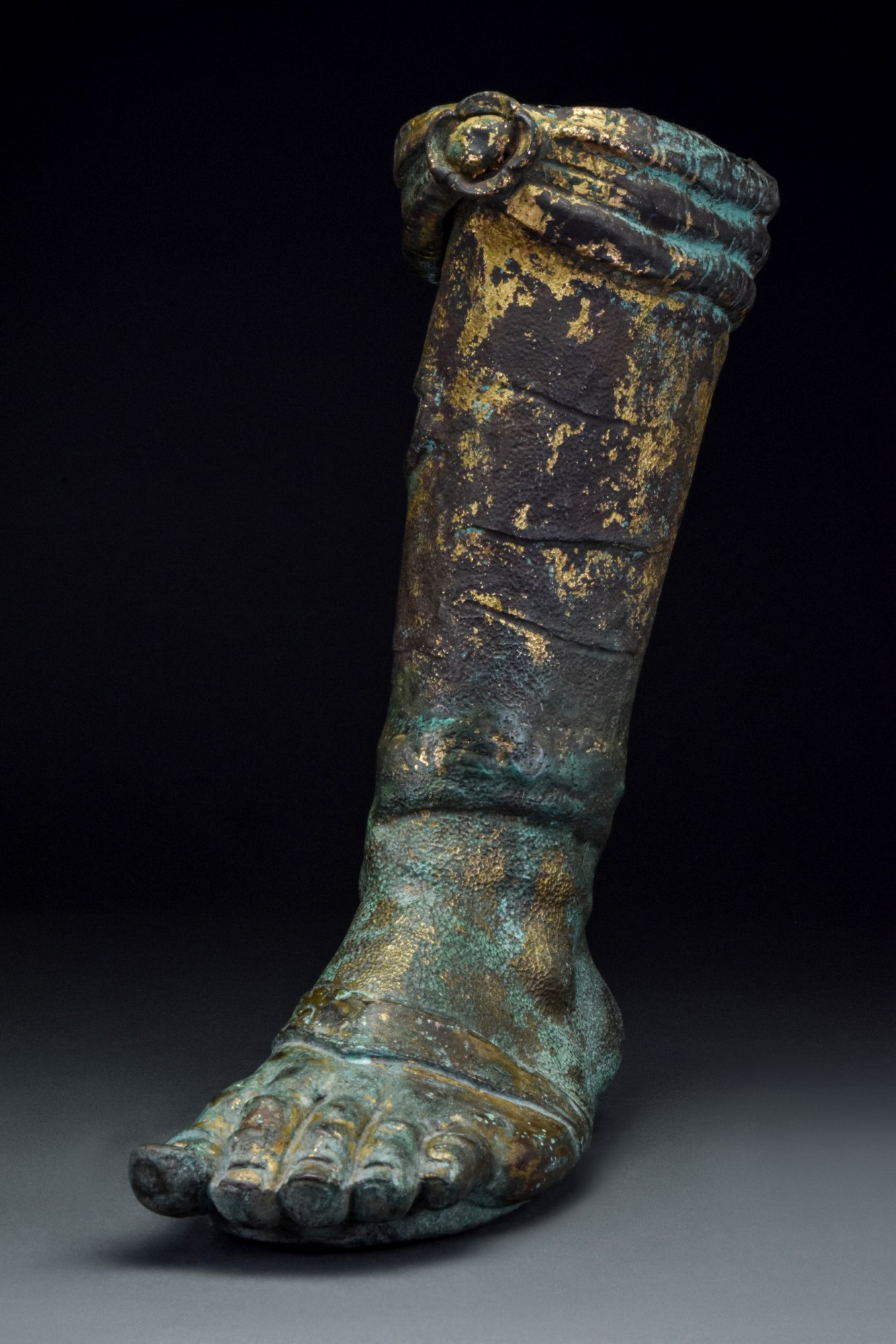 ROMAN GILT BRONZE LEGIONARY FOOT - WITH REPORT - Bild 2 aus 6