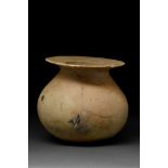 VERY LARGE EGYPTIAN ALABASTER KOHL JAR