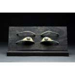 LARGE EGYPTIAN BRONZE SARCOPHAGUS EYES