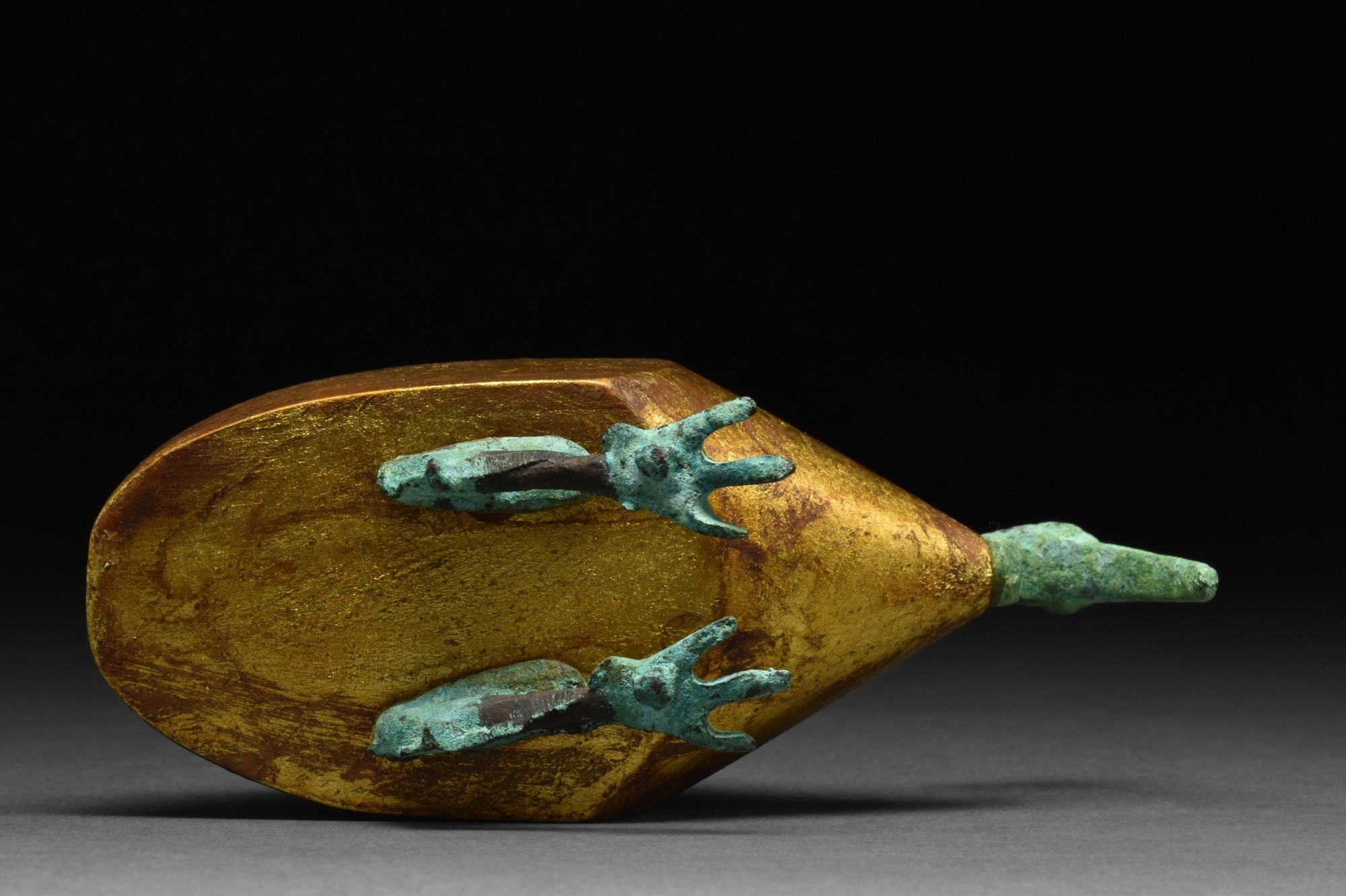 ANCIENT EGYPTIAN GILDED BRONZE SEATED IBIS - Image 5 of 6