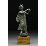 ROMAN BRONZE STATUETTE OF DIANA - WITH REPORT