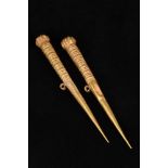 PAIR OF HELLENISTIC GOLD HAIR PINS