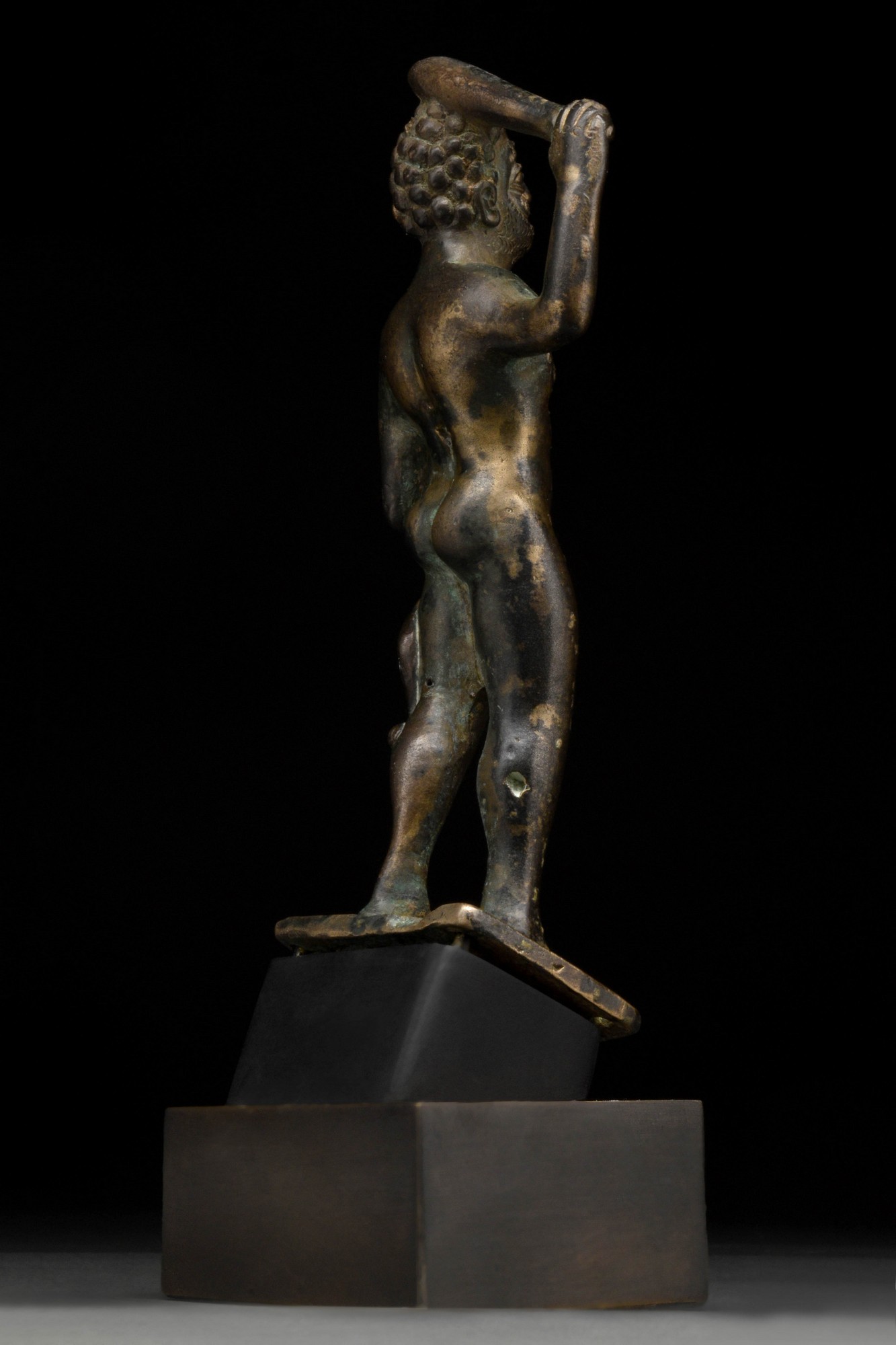 GREEK HELLENISTIC BRONZE HERAKLES FIGURE - Image 3 of 6