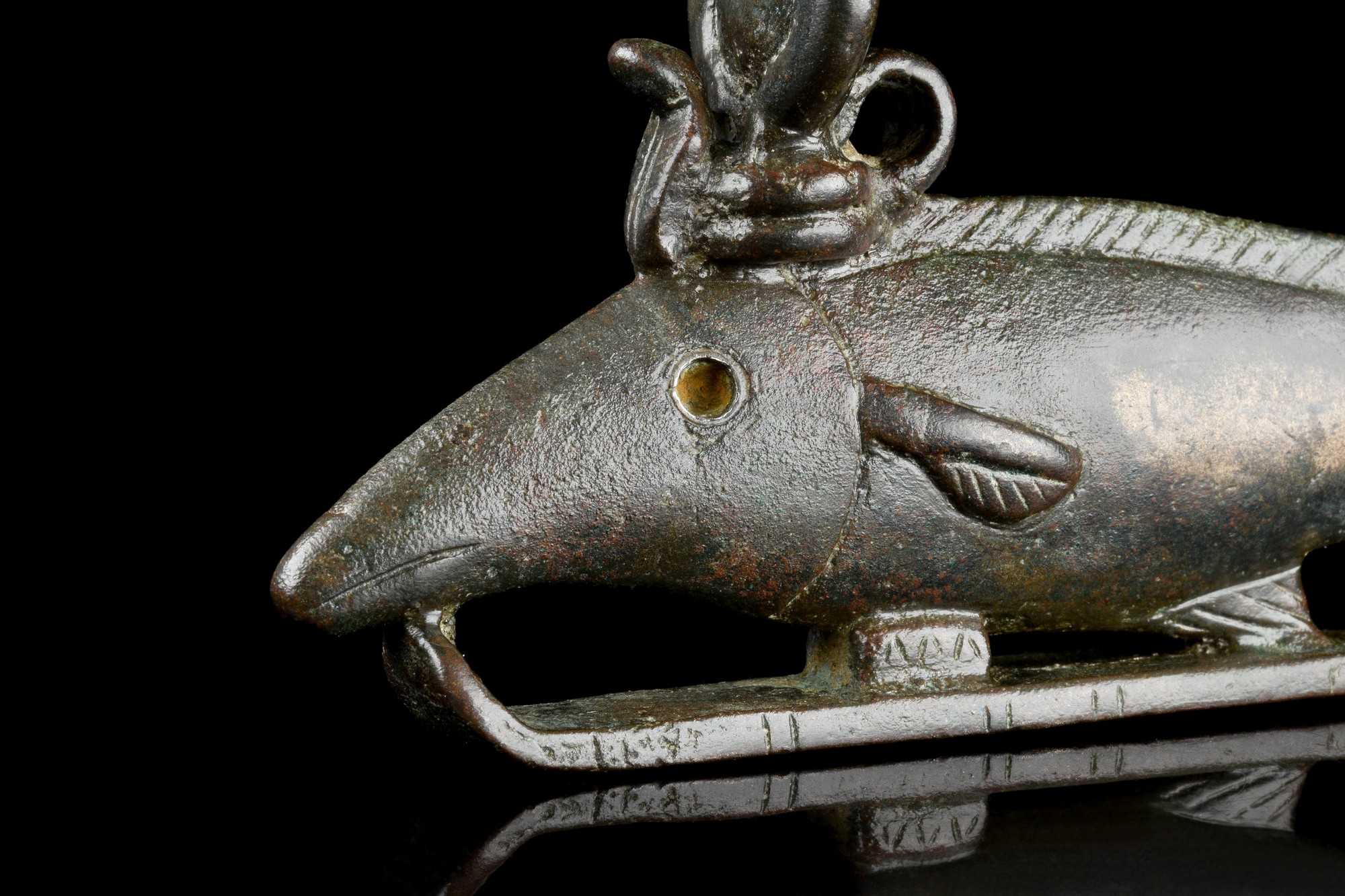 ANCIENT EGYPTIAN BRONZE OXYRHYNCHUS FISH - Image 4 of 4
