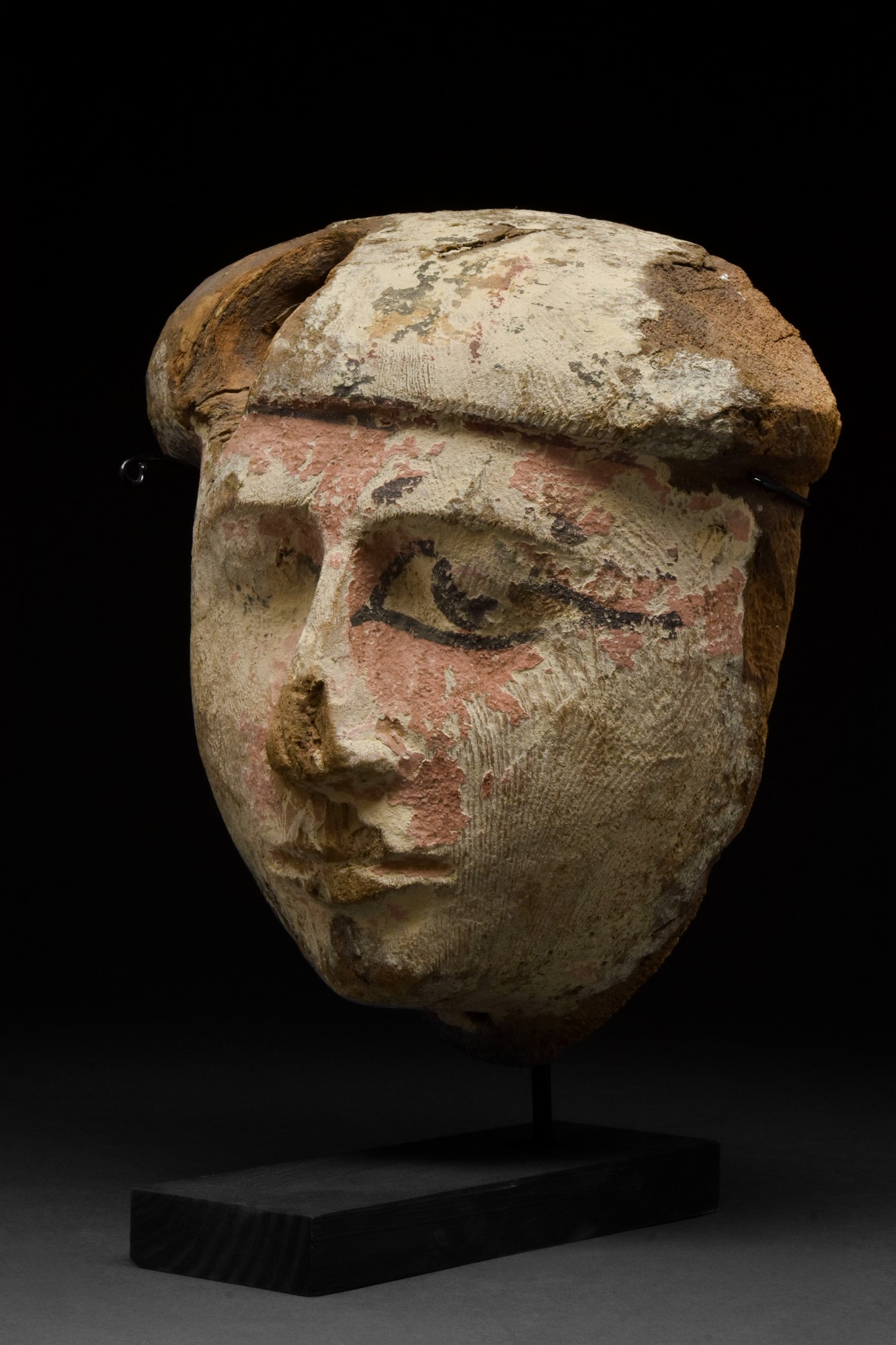 EGYPTIAN PAINTED SARCOPHAGUS MASK - Image 2 of 3