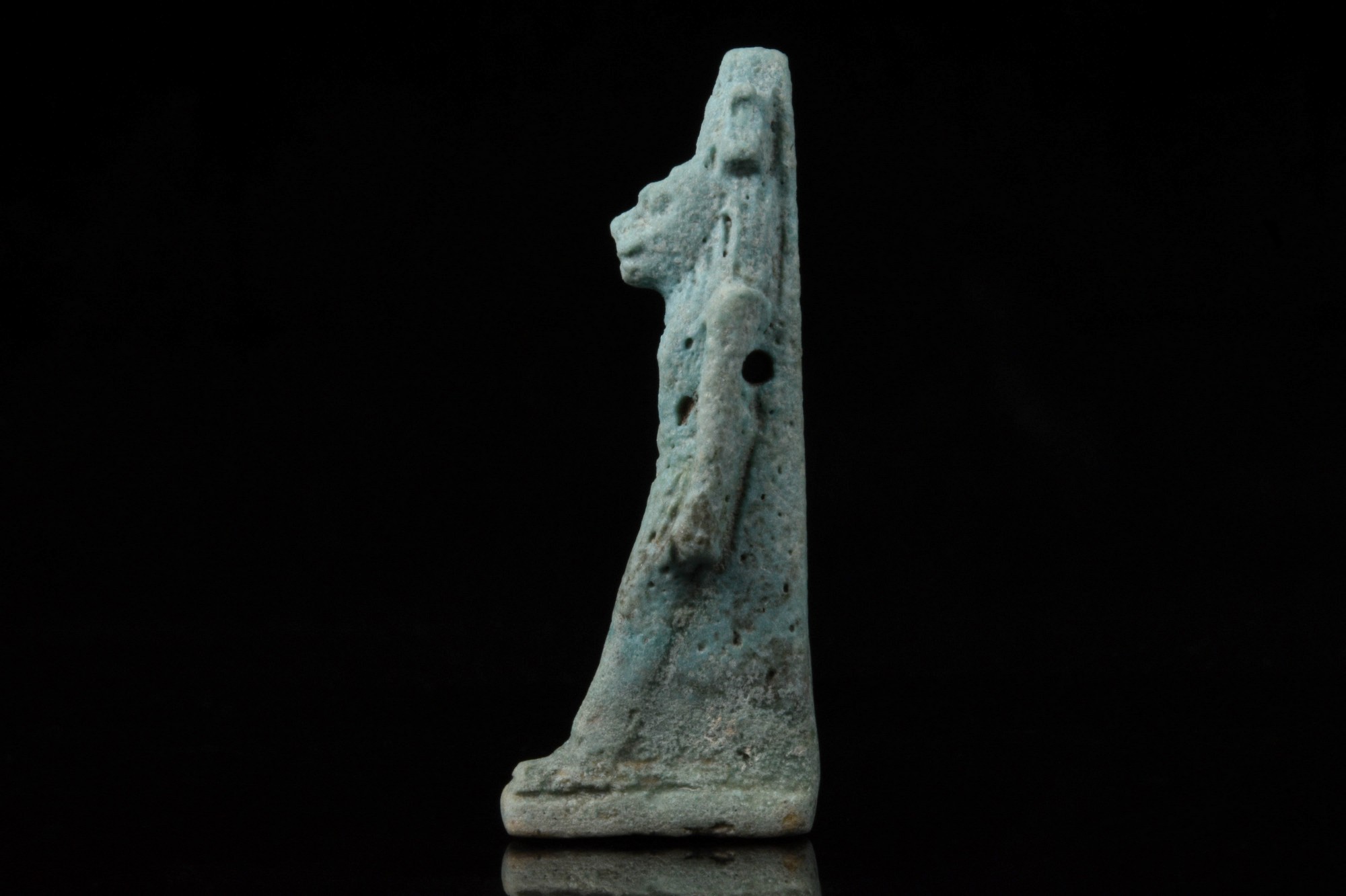 EGYPTIAN FAIENCE AMULET OF MAHEES - Image 3 of 5