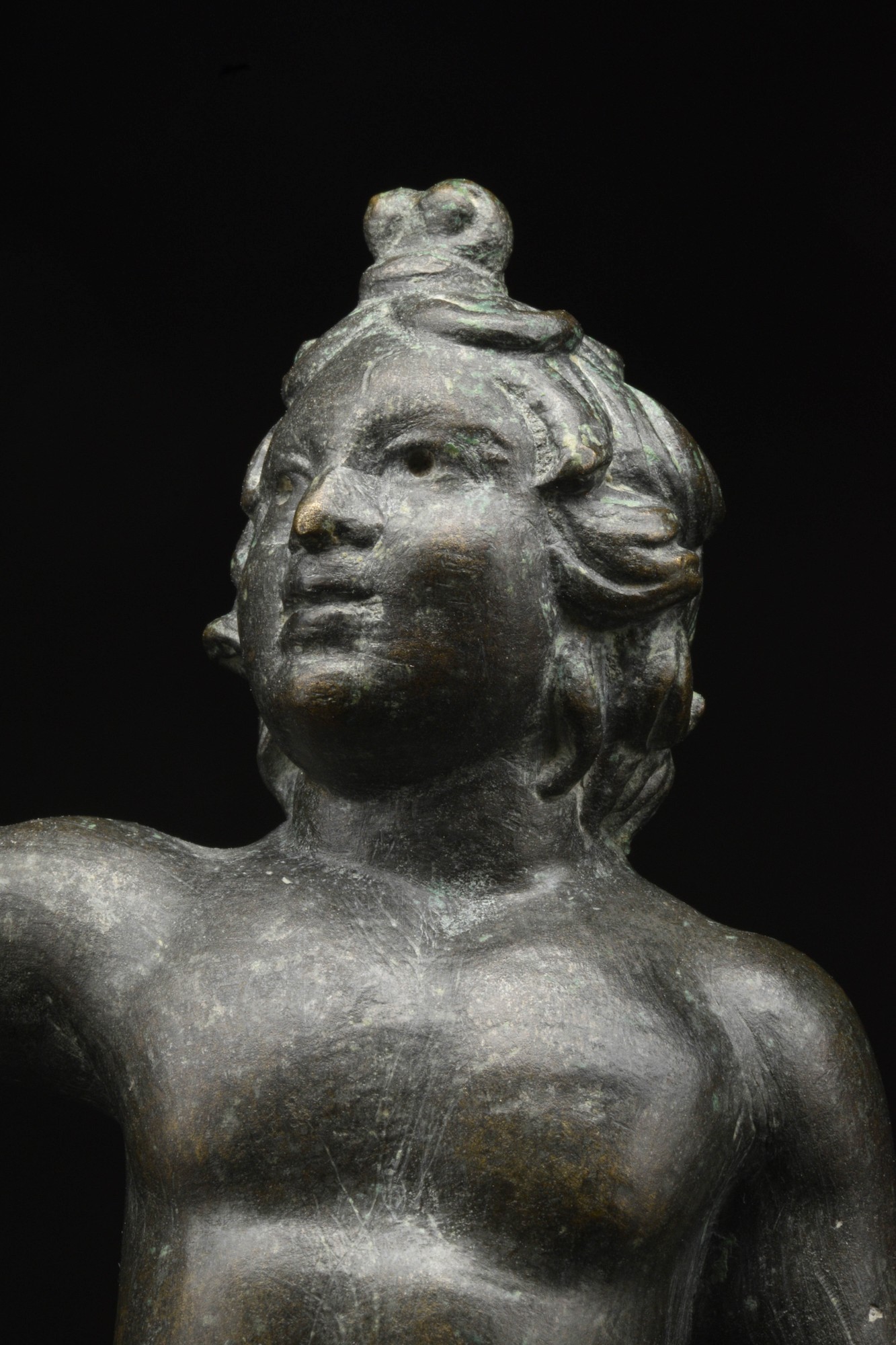 ROMAN BRONZE CUPID STATUETTE - VERY LARGE - Image 3 of 5
