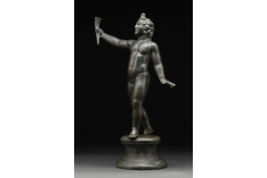 ROMAN BRONZE CUPID STATUETTE - VERY LARGE - Image 1 of 5