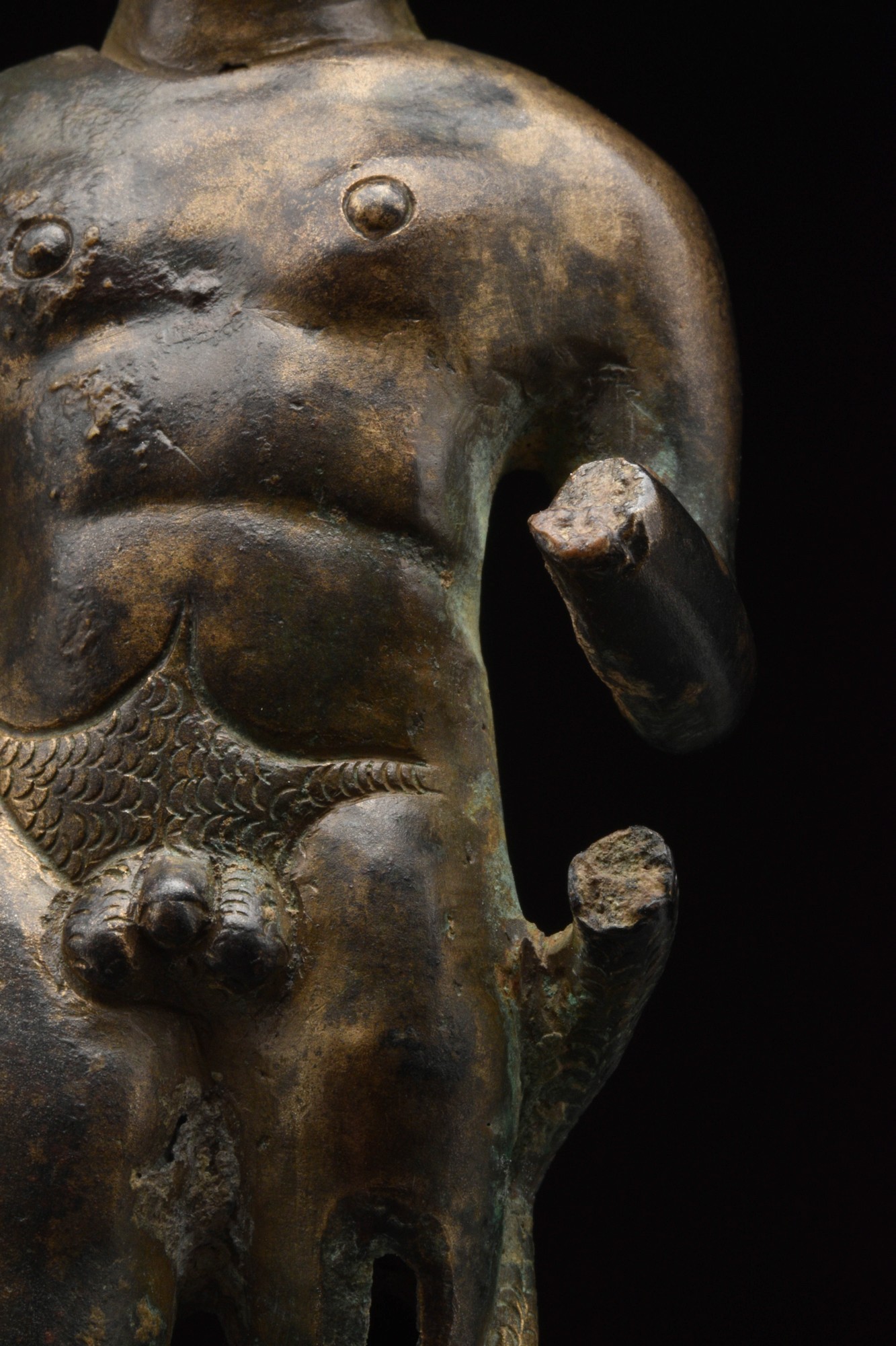 GREEK HELLENISTIC BRONZE HERAKLES FIGURE - Image 4 of 6