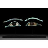 LARGE EGYPTIAN BRONZE SARCOPHAGUS EYES