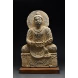 GANDHARAN SCHIST SEATED BUDDHA