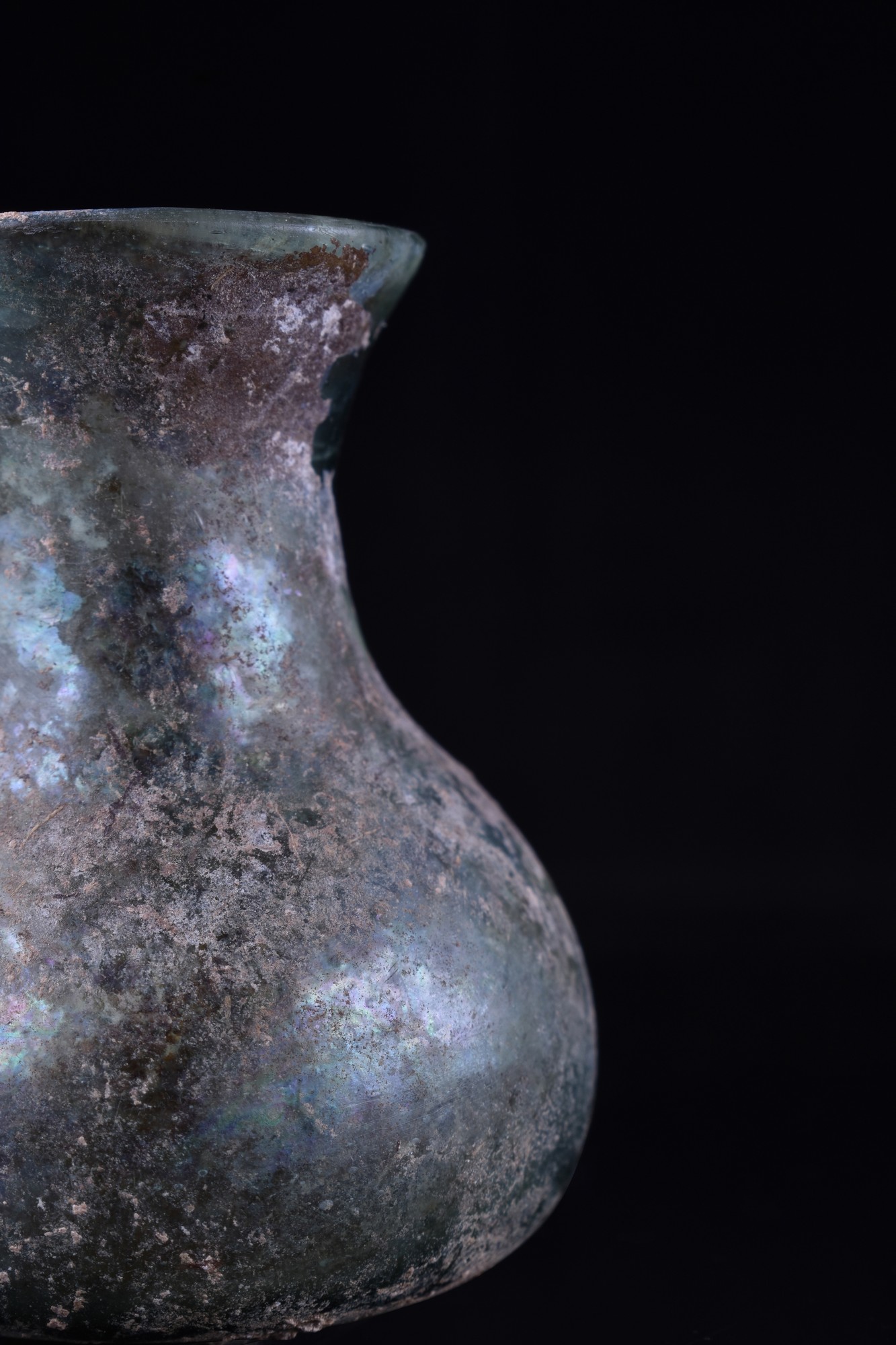 ANCIENT ROMAN GLASS FLASK - Image 5 of 6