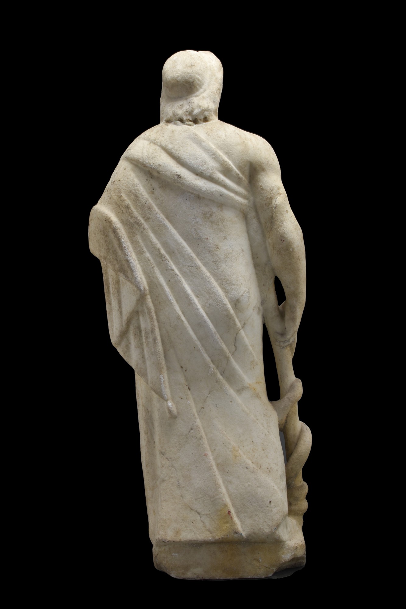 LARGE ROMAN MARBLE FIGURE OF ASCLEPIUS - Image 3 of 5