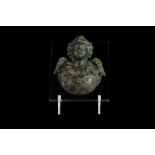 ANCIENT ROMAN BRONZE PHALERA WITH CUPID