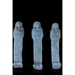 ANCIENT EGYPTIAN FAIENCE SHABTI GROUP