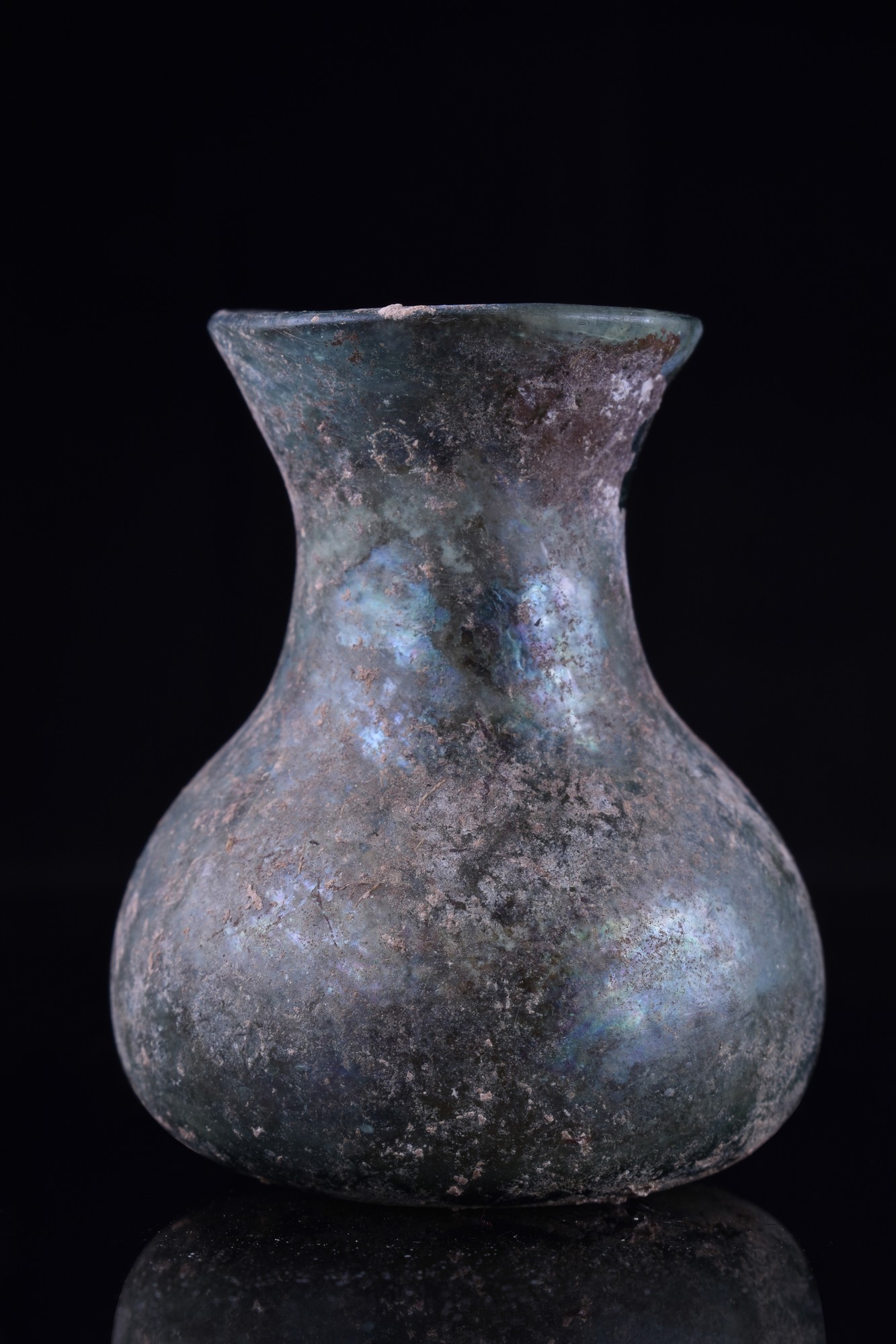 ANCIENT ROMAN GLASS FLASK - Image 2 of 6