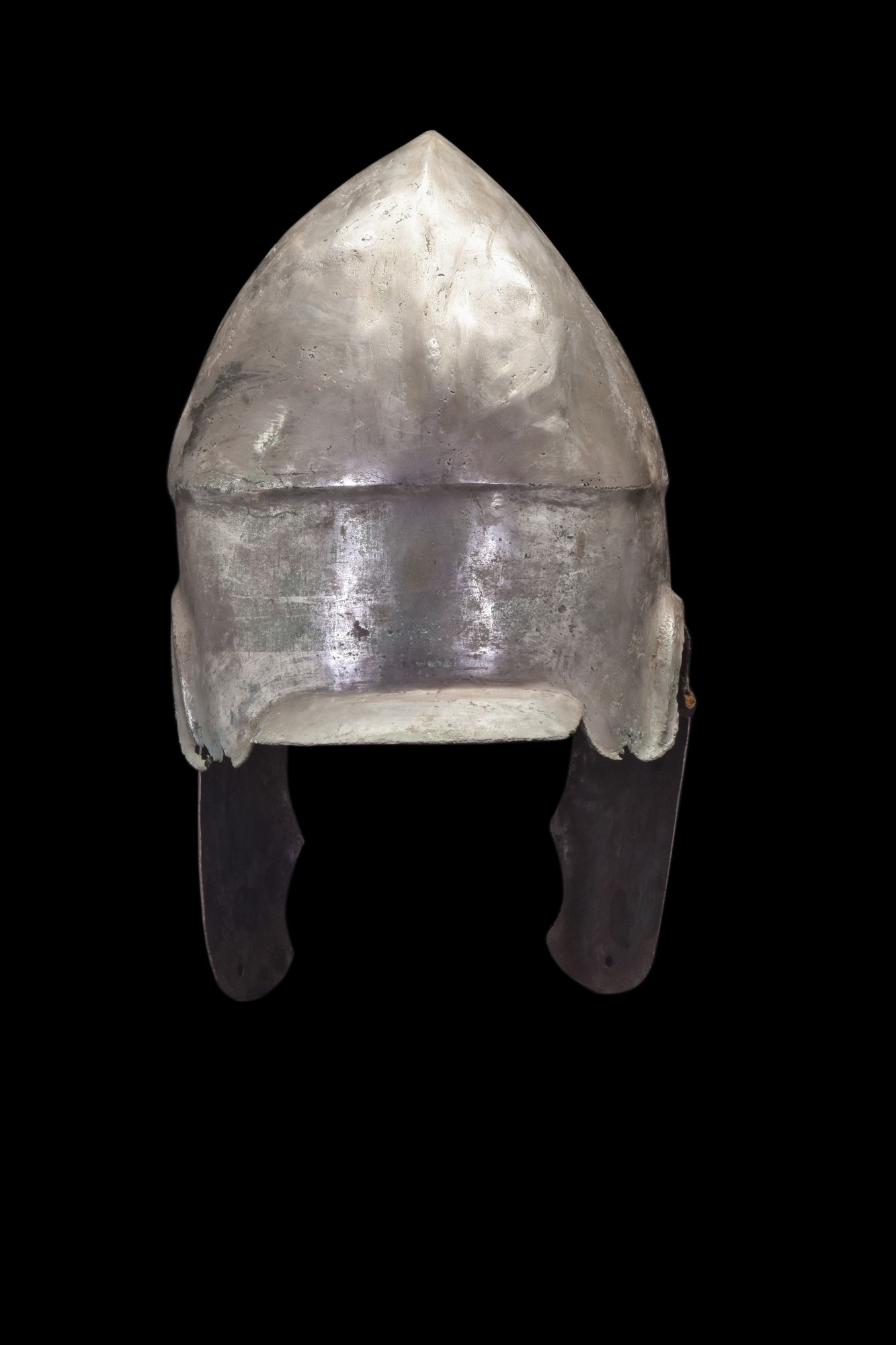 GREEK CHALCIDIAN TINNED BRONZE HELMET - Image 4 of 7