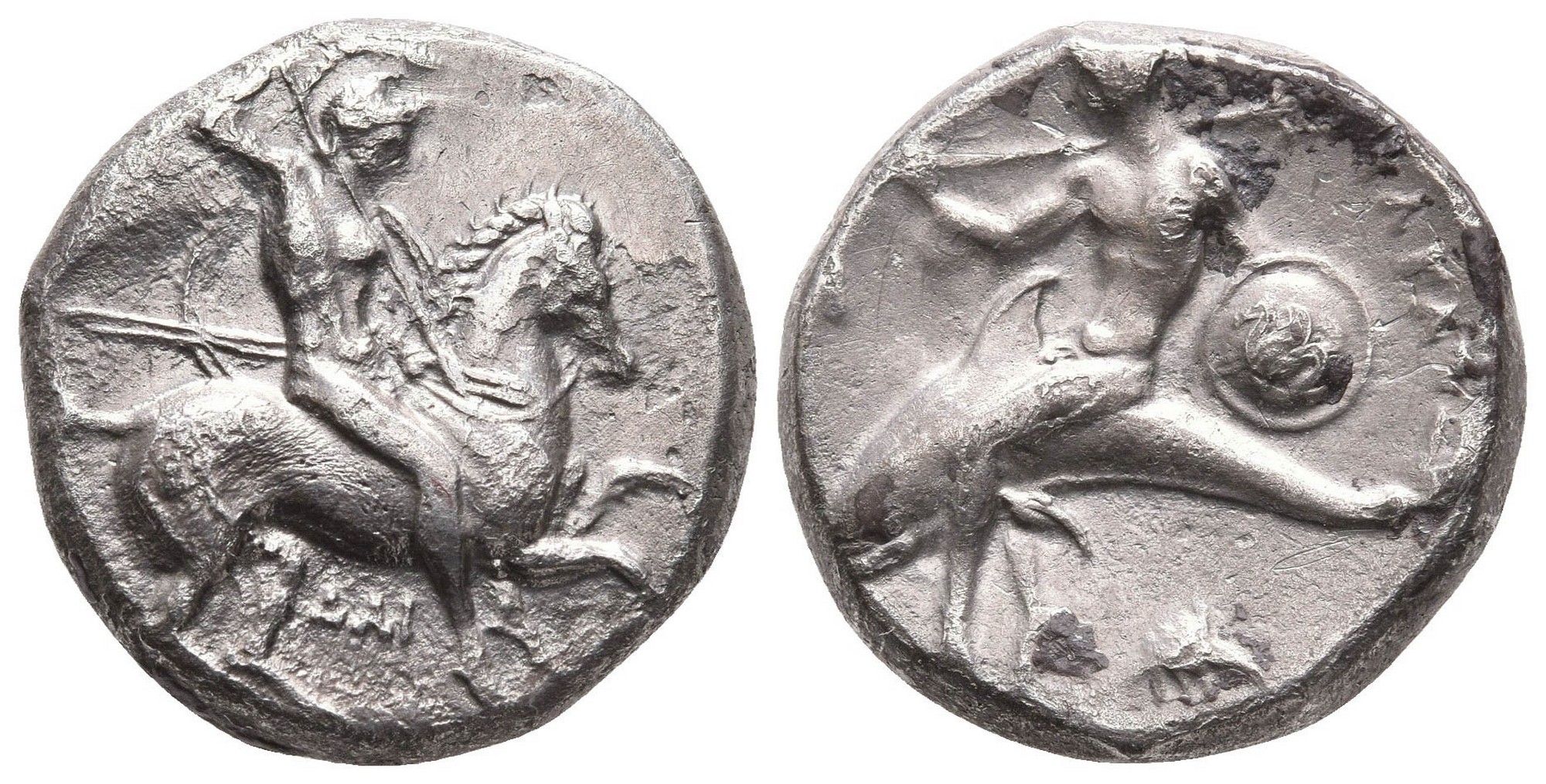 CALABRIA,TARENTUM. CIRCA 334-330 BC. AR NOMOS