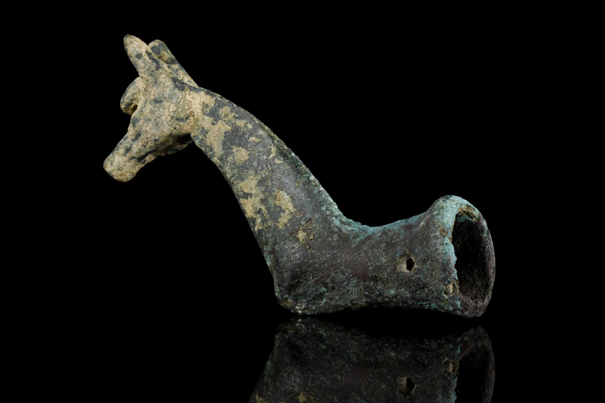 WESTERN ASIATIC BRONZE HORSE PROTOME - Image 3 of 4