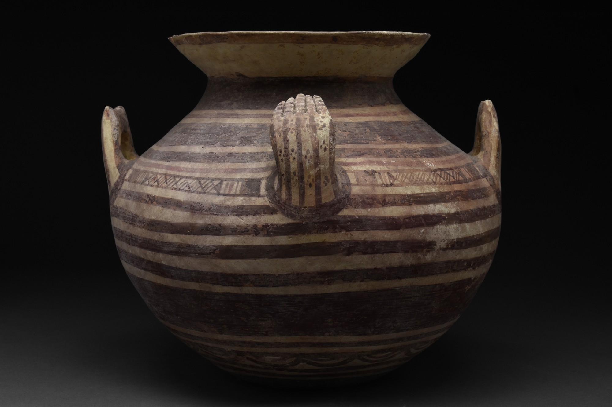 HUGE AMLASH POTTERY VESSEL WITH HANDLE