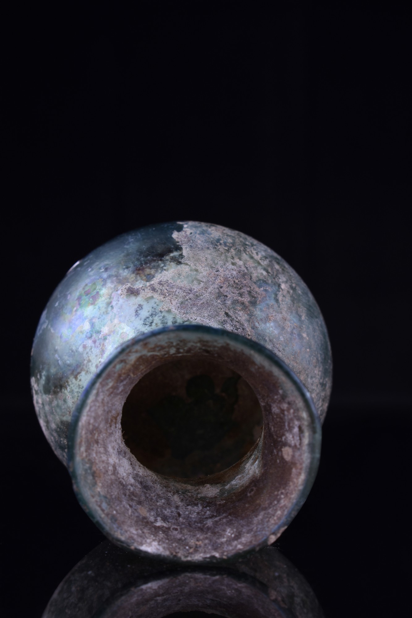 ANCIENT ROMAN GLASS FLASK - Image 3 of 6