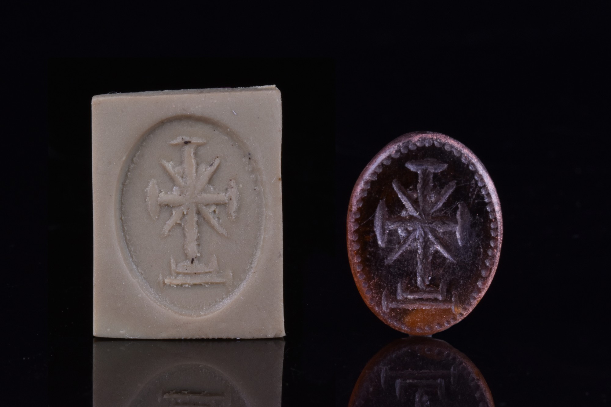 BYZANTINE RING STONE WITH CROSS
