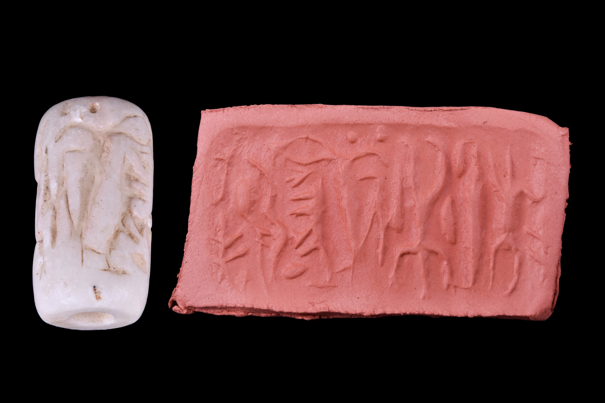 NORTH-WEST IRAN WHITE MARBLE CYLINDER SEAL- ORIGINAL LAMBERT REPORT