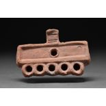 ROMAN TERRACOTTA FIVE-SNOUTED OIL LAMP