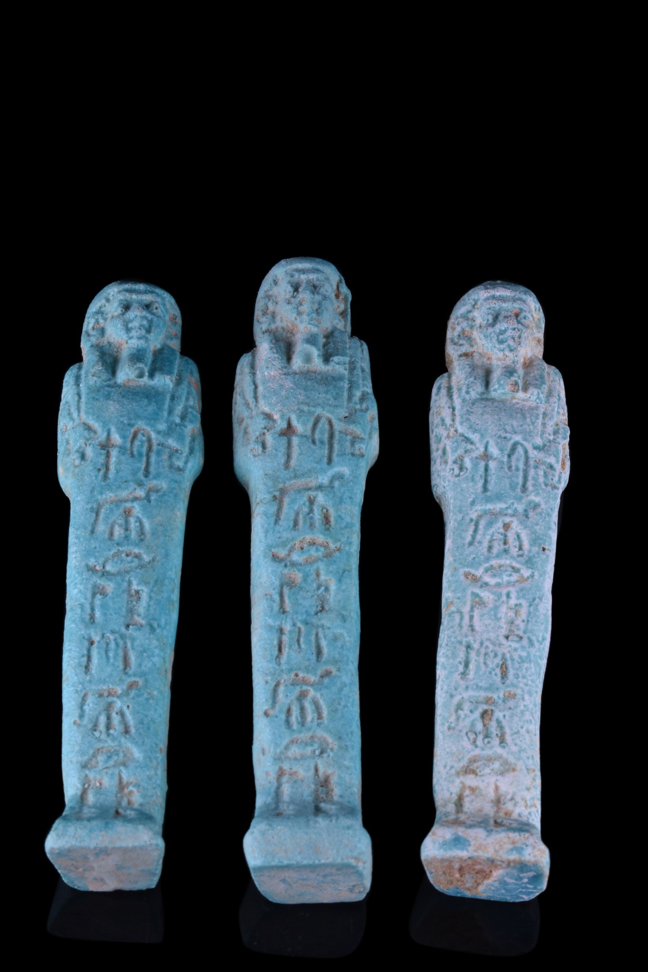 ANCIENT EGYPTIAN FAIENCE USHABTI GROUP