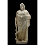 LARGE ROMAN MARBLE FIGURE OF ASCLEPIUS