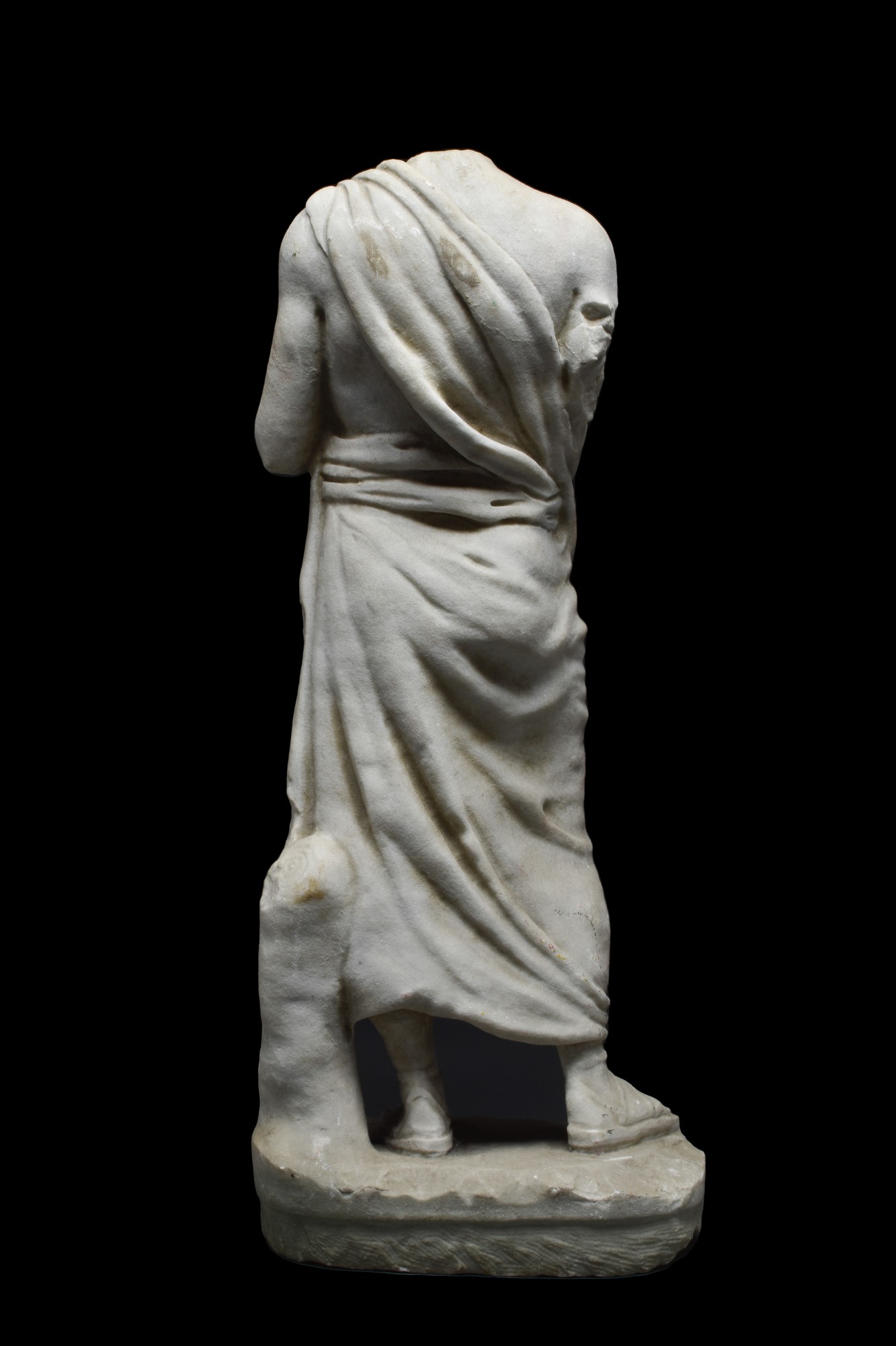 ROMAN MARBLE MALE TOGATUS TORSO ON BASE - Image 3 of 5