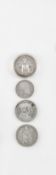 Vier Silbermünzen