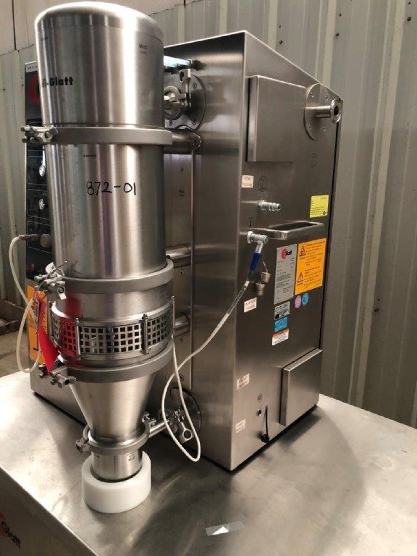 2018 Glatt Mini Stainless Steel Fluid Bed Dryer, Project # 16405, w/ 200 ml - 830 ml volume range, - Image 4 of 6