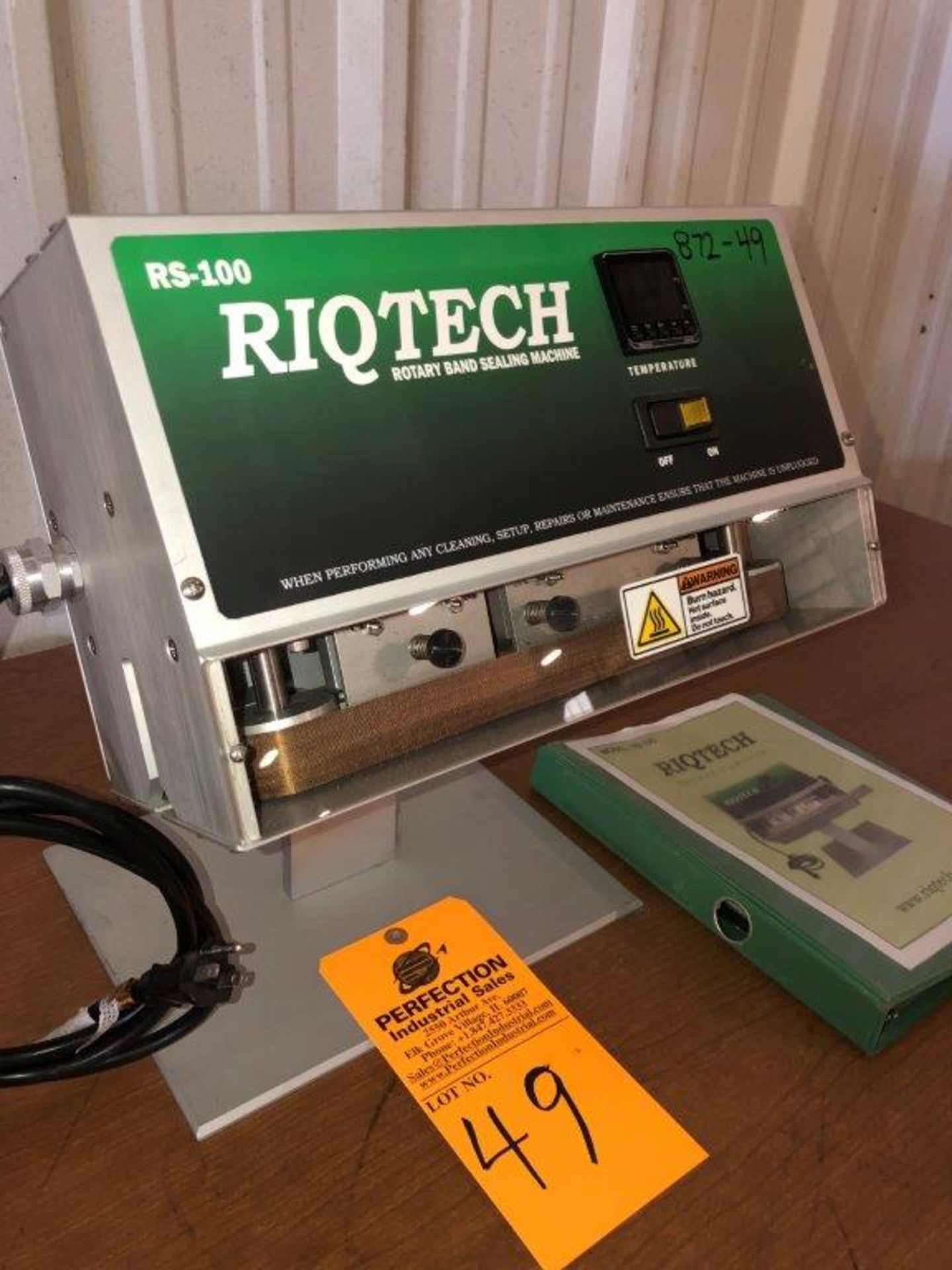 Riqtech RS100 Rotary Band Sealing Machine, s/n 100-192012 - Image 2 of 4