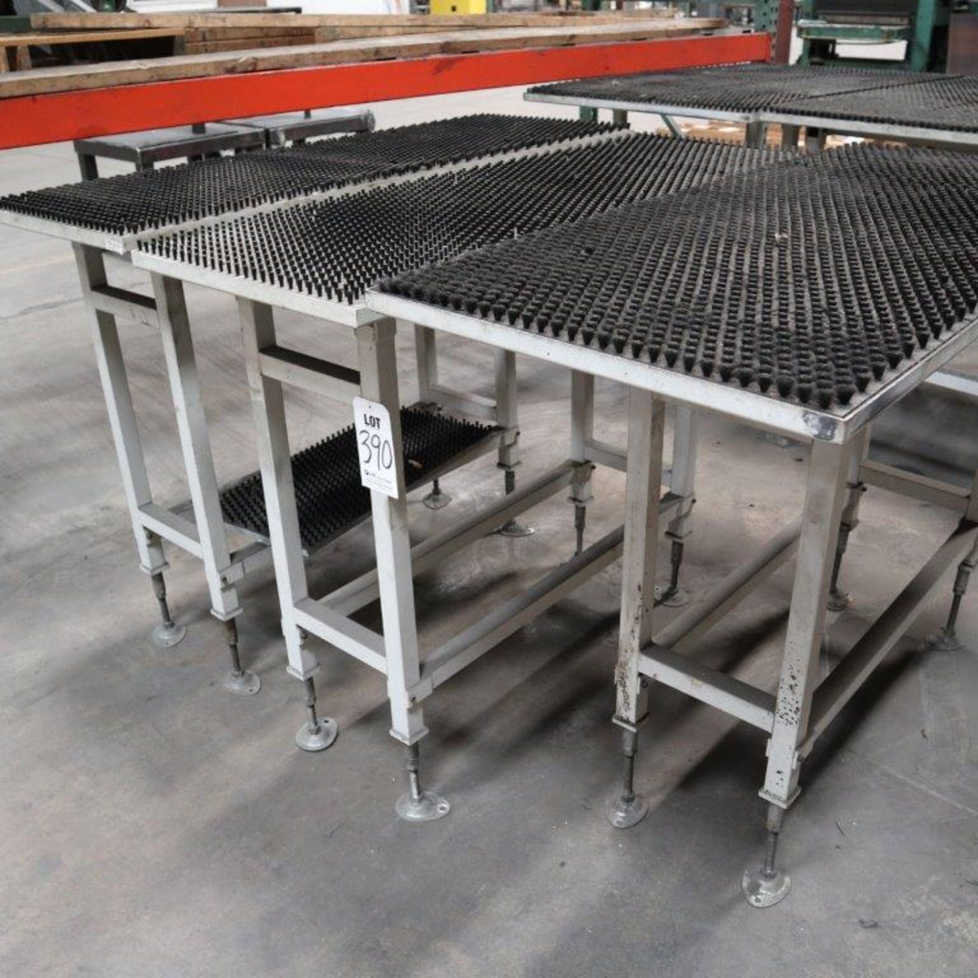 (3) SHEET METAL STOCK TABLE, WITH TOP BRISTLES FOR MOVING FLAT STOCK - Image 3 of 3