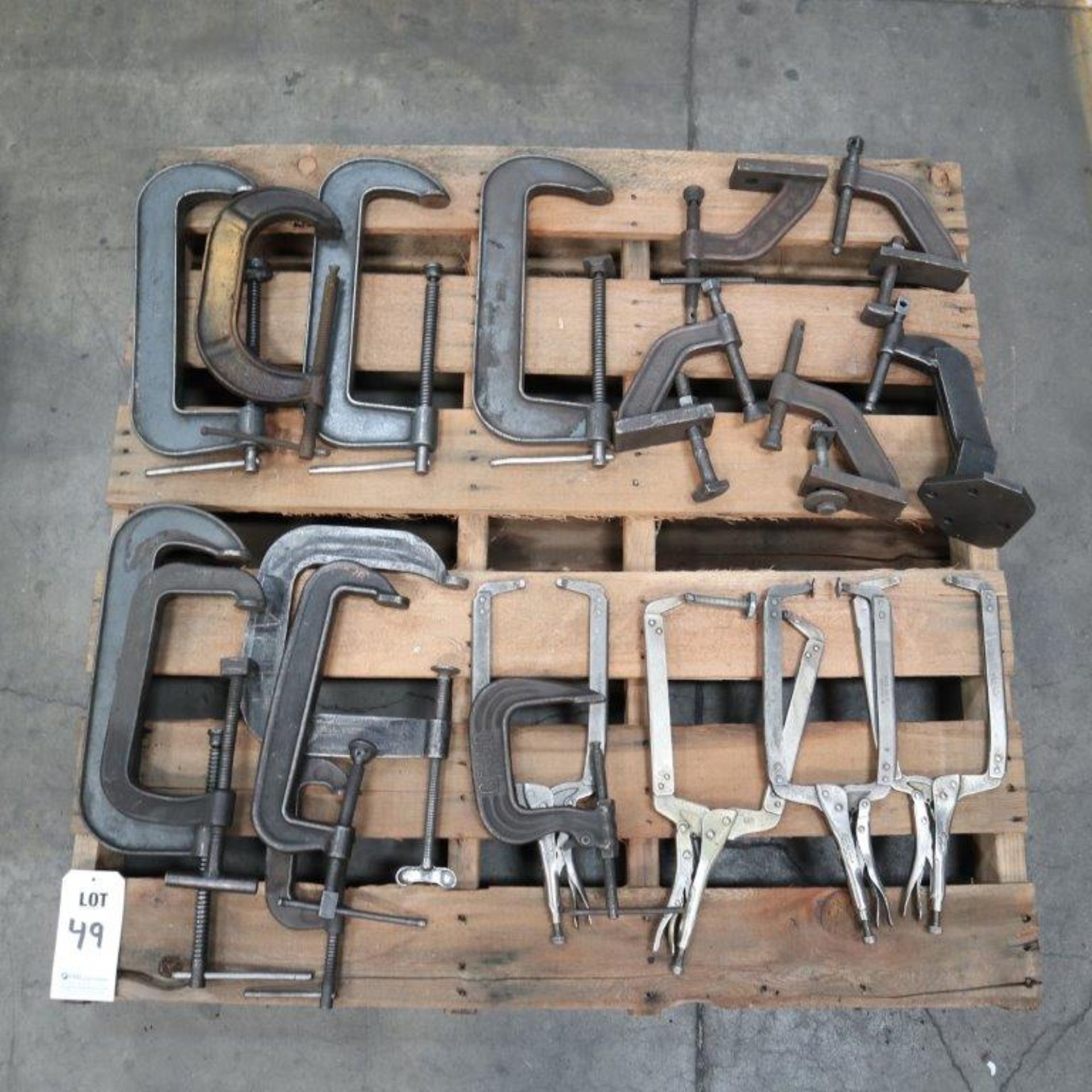 PALLET LOT TO INCLUDE: MISC. C CLAMPS AND VISE CLAMPS - Image 2 of 2