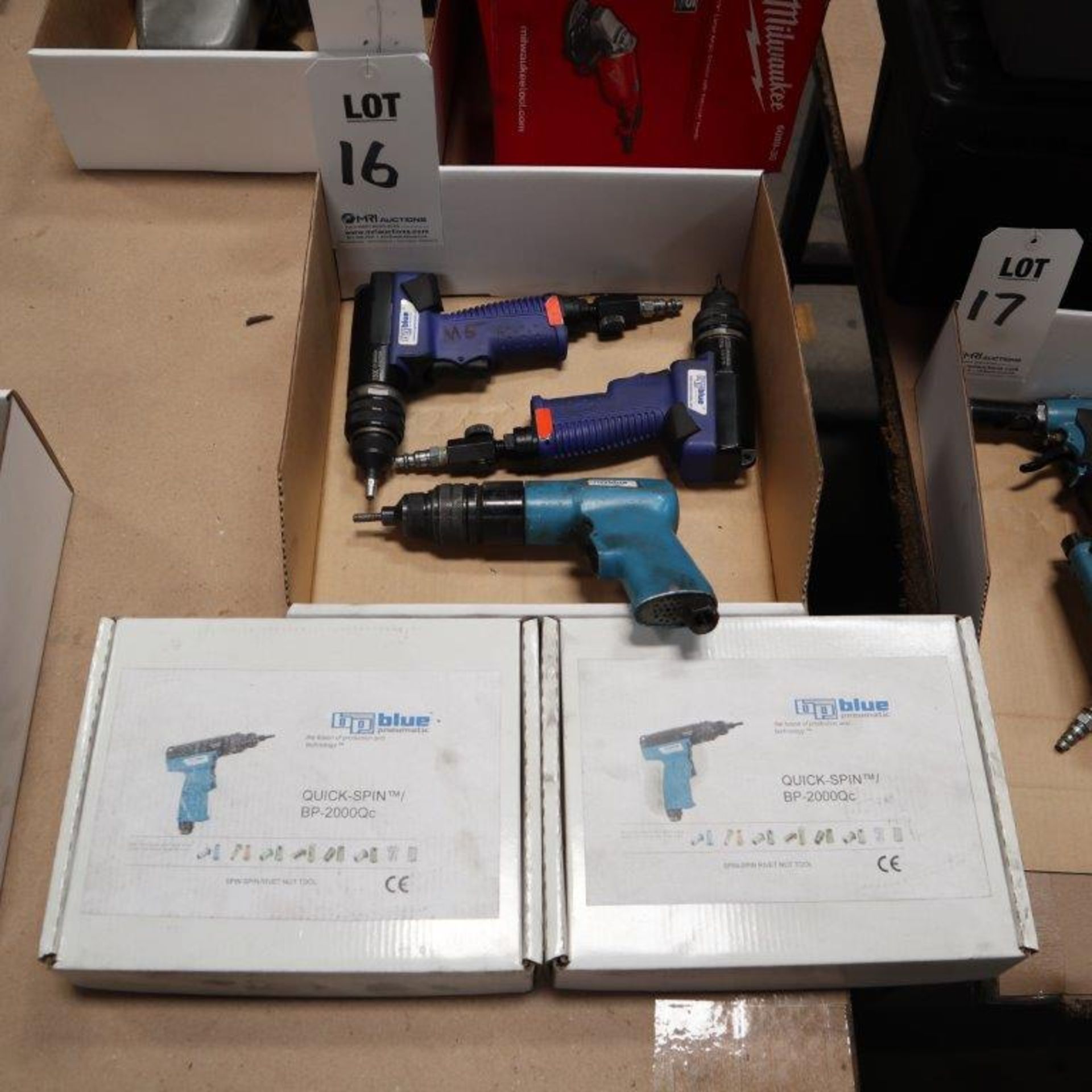 LOT TO INCLUDE: (1) BP BLUE SPIN RIVET NUT TOOL (2) BP BLUE PNEUMATIC QUICK SPIN RIVET NUT TOOL, - Image 2 of 4