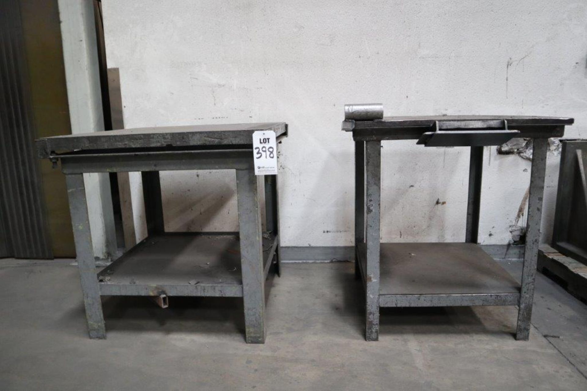 LOT TO INCLUDE: (1) STEEL SHOP TABLE 34" X 34", (1) STEEL SHOP TABLE 30" X 30" - Image 2 of 2