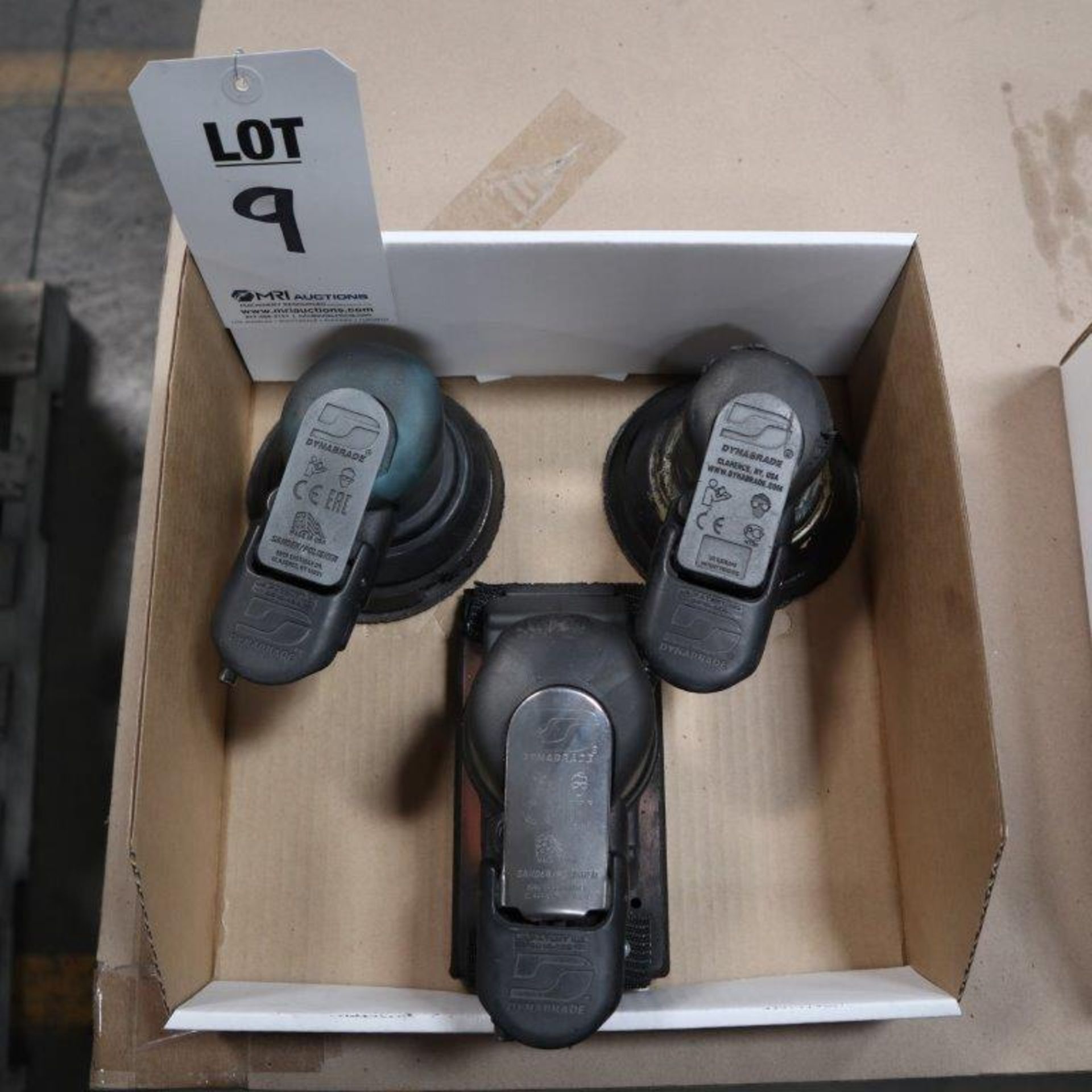 LOT TO INCLUDE: (1) DYNABRADE PNEUMATIC FINISHING SANDER, (2) DYNABRADE PNEUMATIC ORBITAL SANDERS - Image 2 of 2
