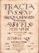 |Manuscript| Codex, 1728 - anonyme, "Tractatus Aristoteles"