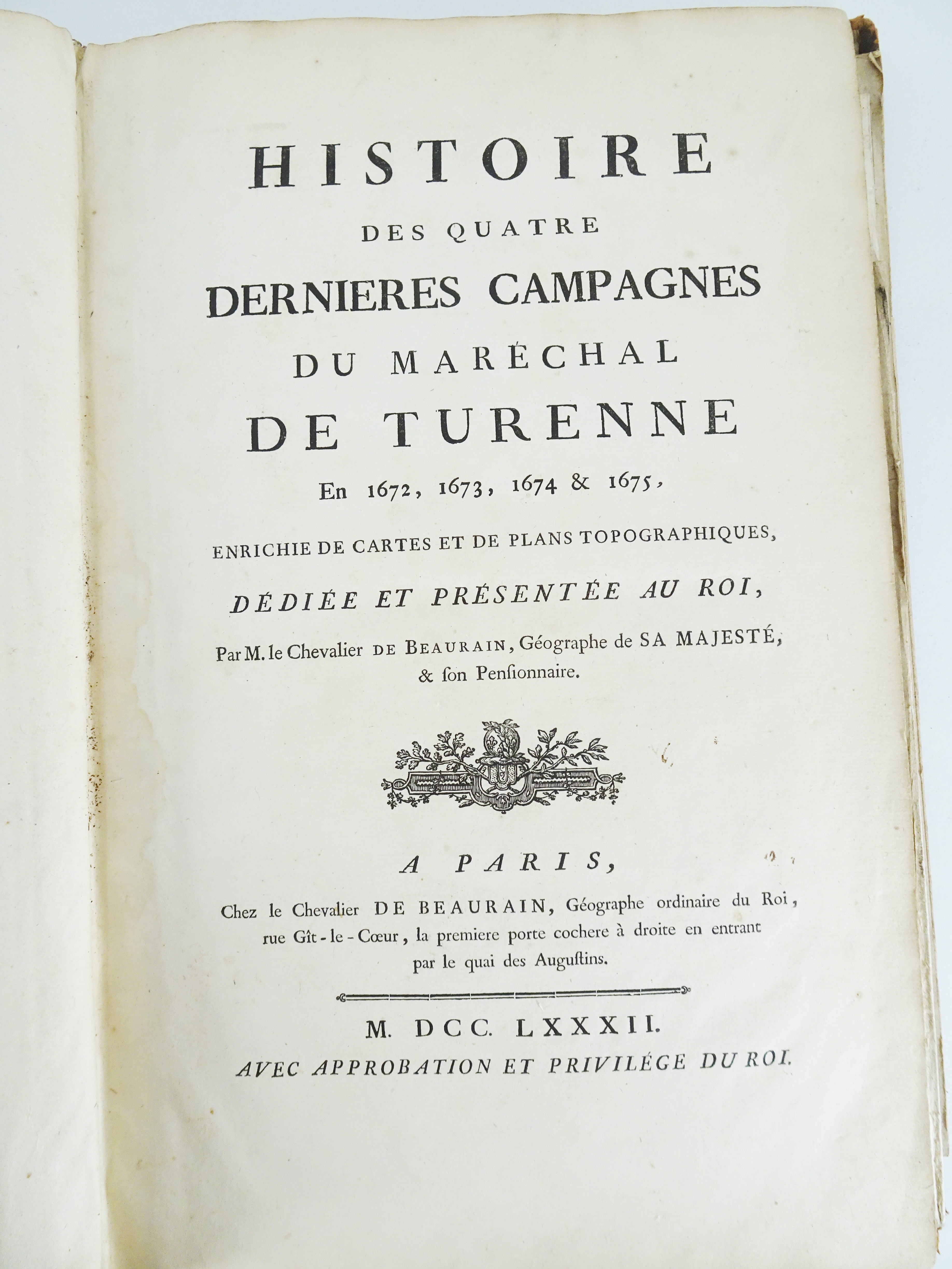 |Histoire militaire| Beaurain Chevalier de, "Histoire des quatre dernières campagnes du maréchal de  - Image 9 of 21