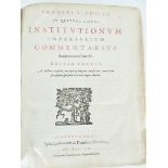 |Droit - Law| Vinnius Arnold, "Arnoldi Vinnii I.C. in quatuor libros institutionum imperialium comme