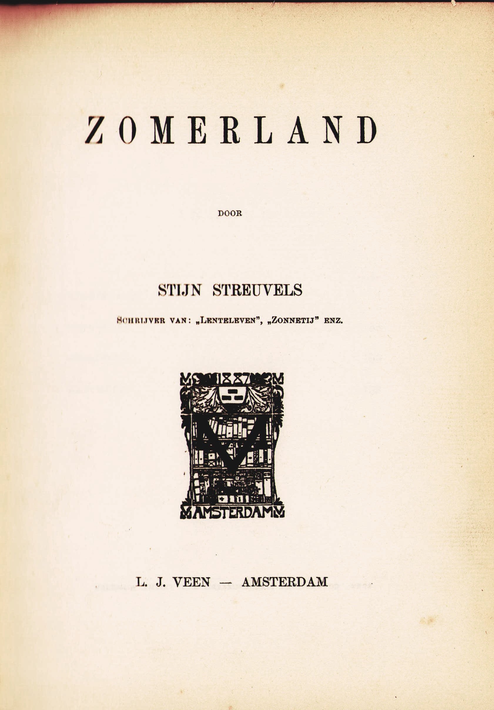 |Literatuur| Streuvels Stijn, "Zomerland", eerste druk, 1900 - Image 2 of 3