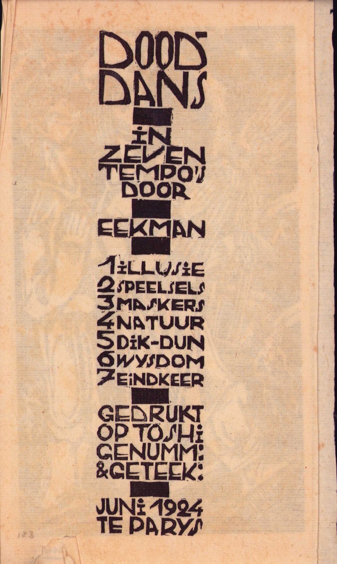 |Art|Eekman, Nico - Dooddans in zeven tempo's - gesigneerd, gelimiteerd, 1924 - Bild 2 aus 5