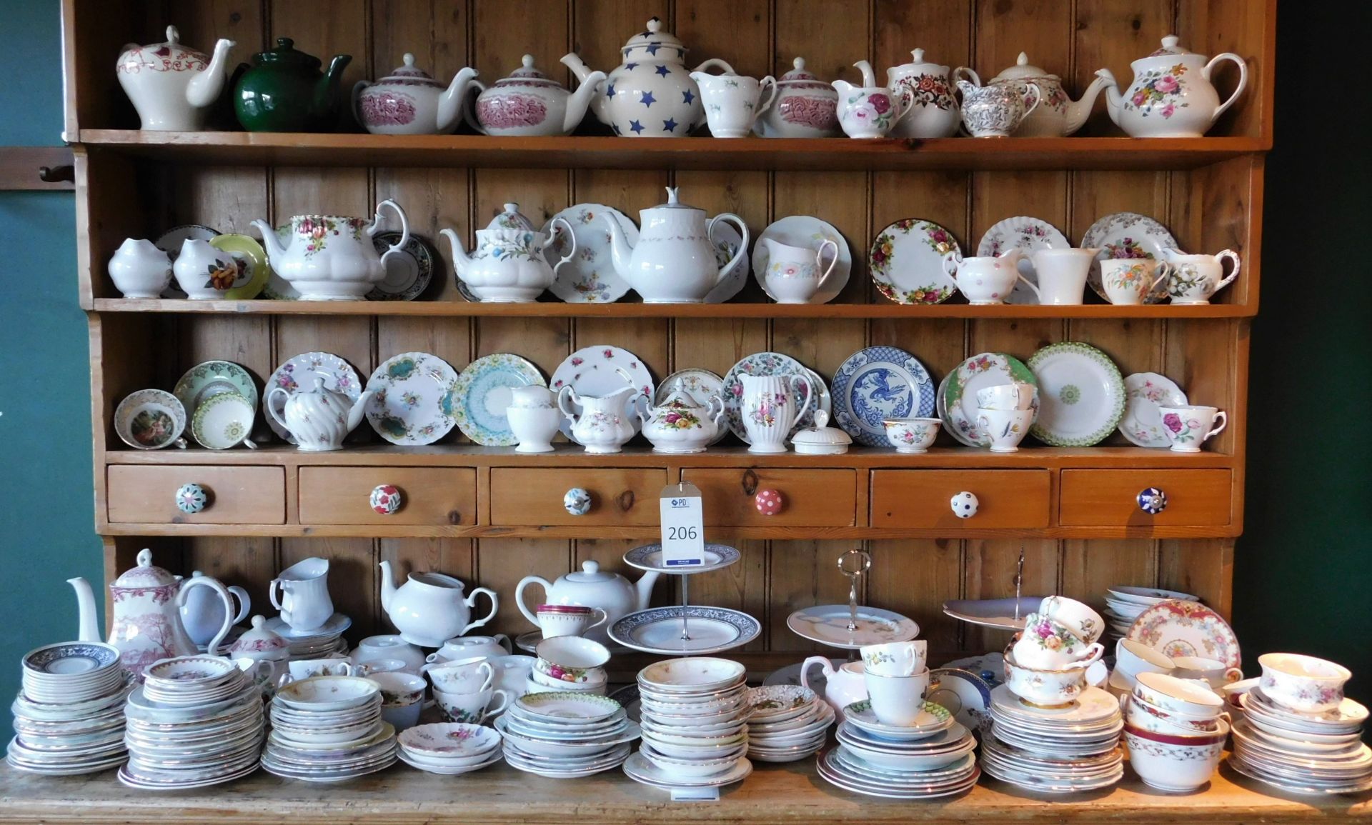 Large Quantity of Bone China & Pottery, Comprising; Cups, Saucers, Tea Pots, Cream Jugs, Cake Stands