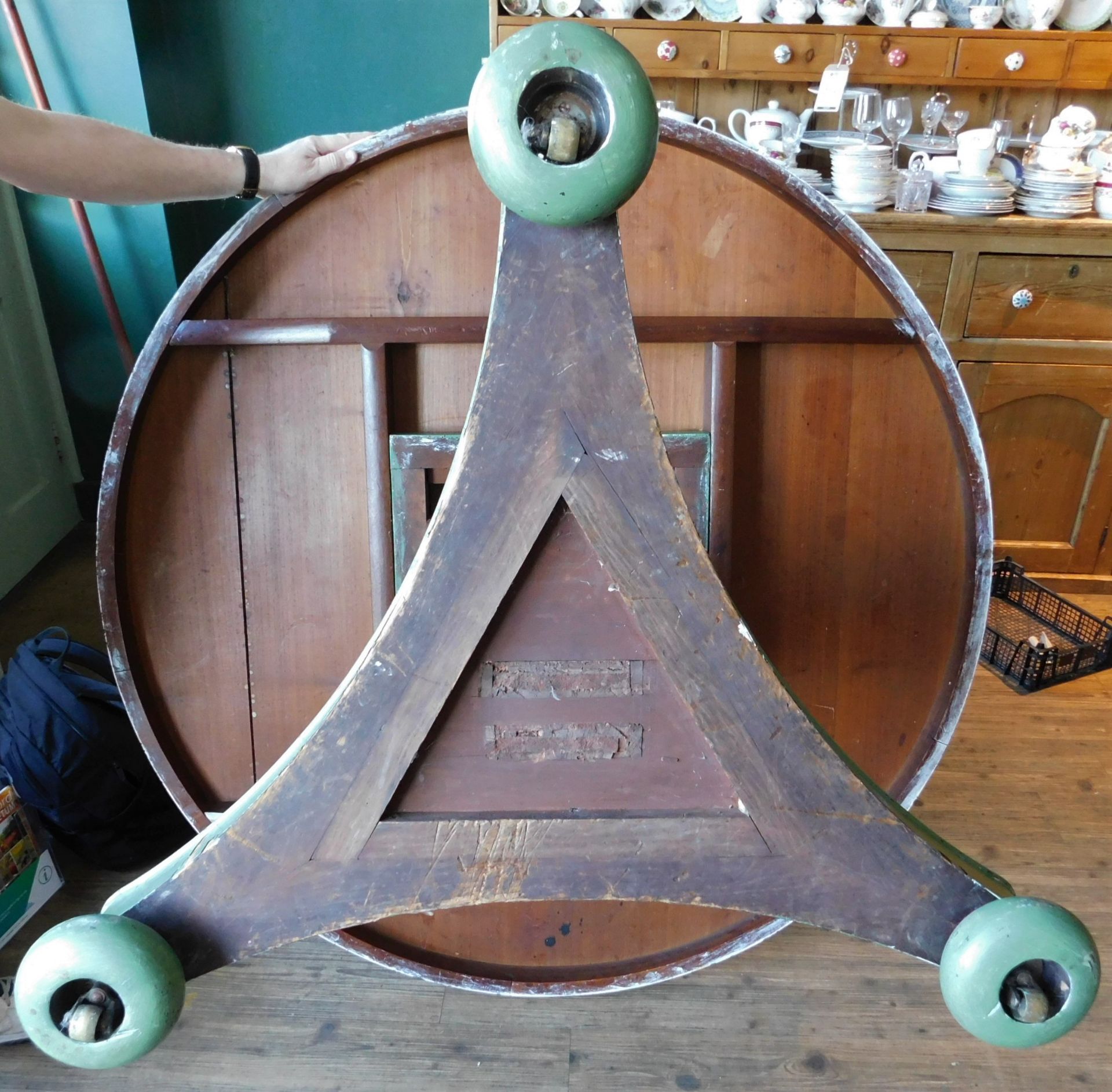 Regency Style Tilt Top Circular Dining Table on Rosewood Base, Octagonal Column & Later Mahogany - Image 4 of 5