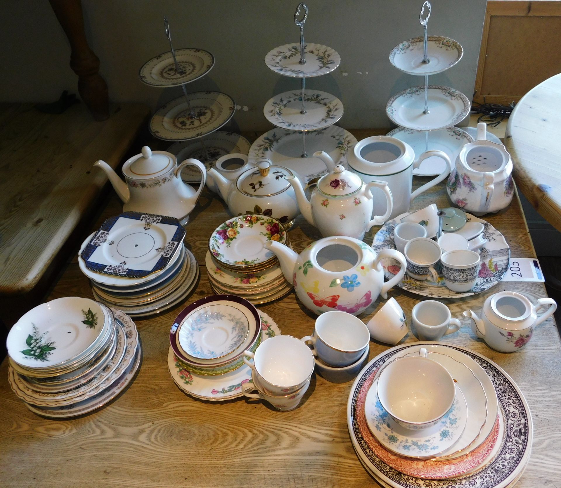 Large Quantity of Bone China & Pottery, Comprising; Cups, Saucers, Tea Pots, Cream Jugs, Cake Stands - Image 2 of 2